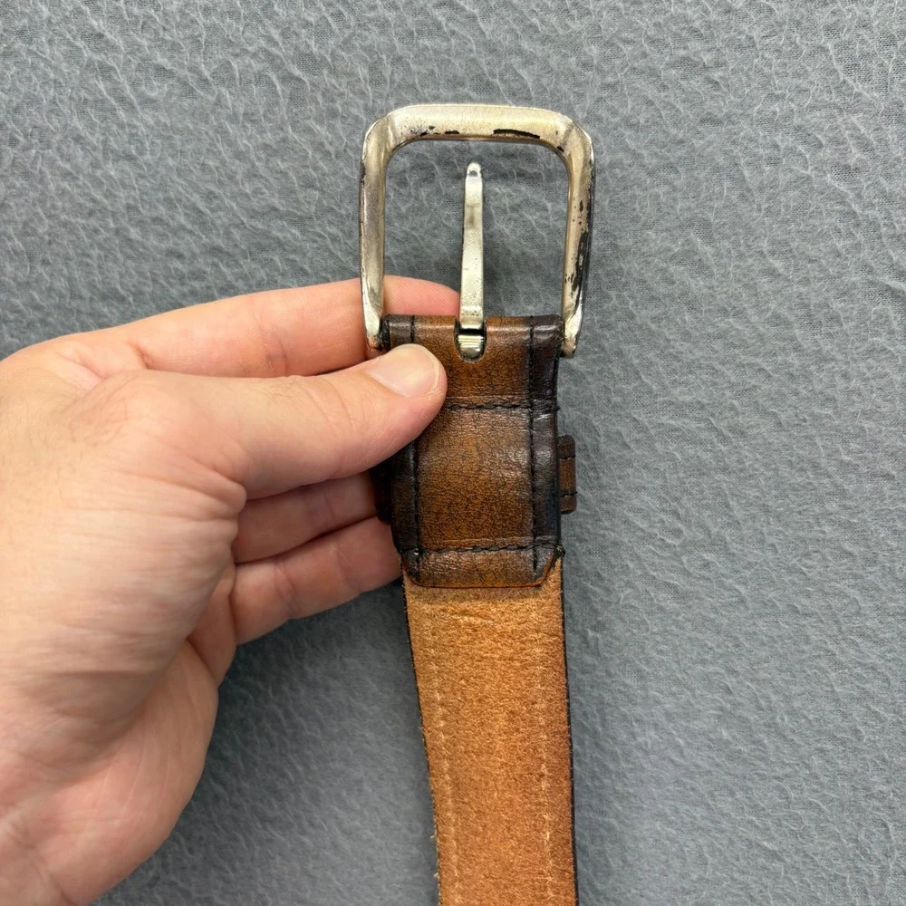 Allen Edmonds Belt Mens 42 Brown Leather Handcrafted Made in USA Heritage 19587